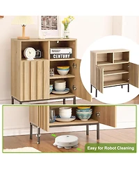 gaomon Buffet Cabinet Sideboard with Adjustable Shelves and Iron Legs Modern Industrial Storage Accent