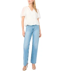 Vince Camuto Women's Flutter-Sleeve V-Neck Top