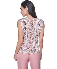 Calvin Klein Women's Pleated Crewneck Sleeveless Top