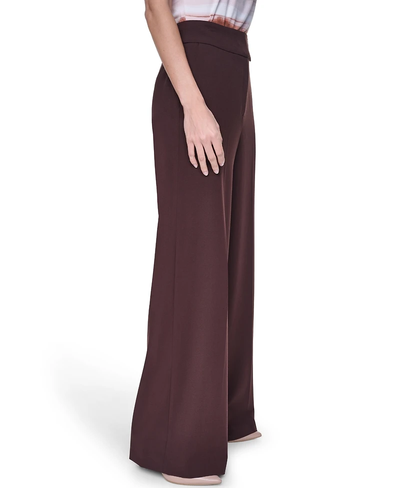 Calvin Klein Women's Mid Rise Wide Leg Pants