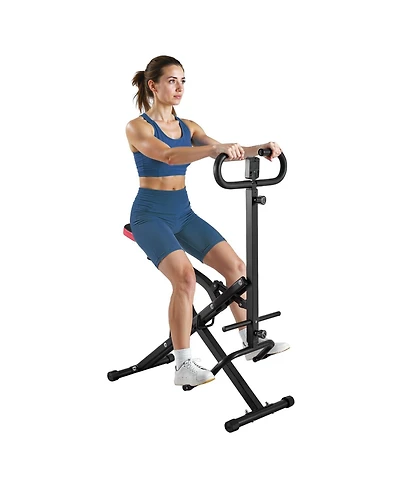 Mecale Deep Squat Rowing Machine, Foldable Glute Trainer with 12-Gear Adjustable Resistance, Home Squat Machine for Glutes & Legs