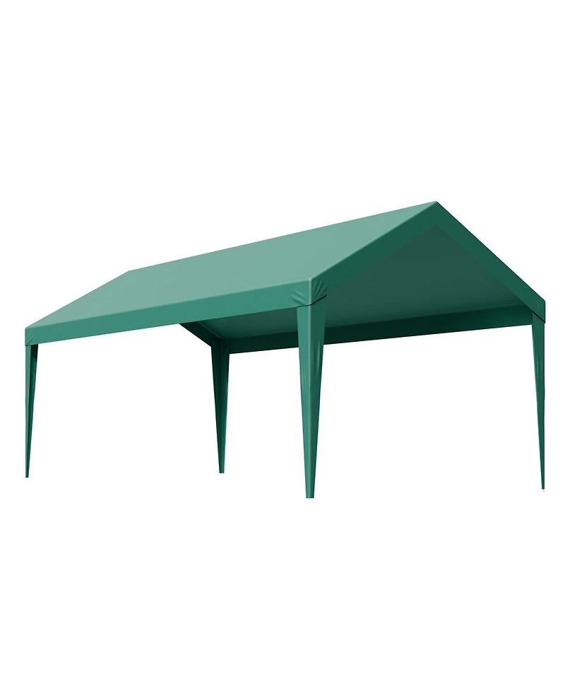 Gouun Carport Replacement Canopy Top 10x20 ft, Uv-Resistant Waterproof Car Shelter Tarp with Ball Bungees