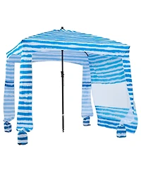 Mecale 6 x 6 Ft Beach Cabana with Side Wall and Upf 50+ Protection