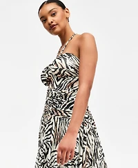 Bar Iii Women's Printed Asymmetric Mesh Midi Dress, Macy's Exclusive