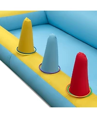 Hongge Inflatable Bounce House 7-in-1 Bouncy Castle with Slide and Tunnel-550W Blower