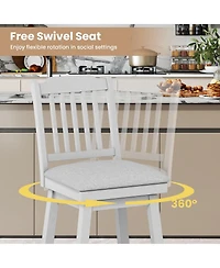 Sugift 25 inch Modern Bar Stools Set of 2 with Upholstered Swivel Seat