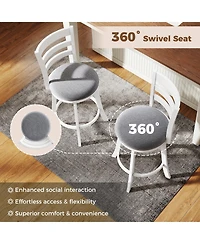 Sugift 25" Swivel Barstools Set of 2, 360degree(s) Rotating Bar/Counter Height Chairs with Upholstered Seat