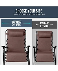 Best Choice Products Set of 2 Extra Wide Zero Gravity Lounge Chair Recliners w/ Cup Holder