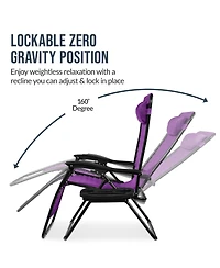 Best Choice Products Set of 2 Extra Wide Zero Gravity Lounge Chair Recliners with Cup Holder