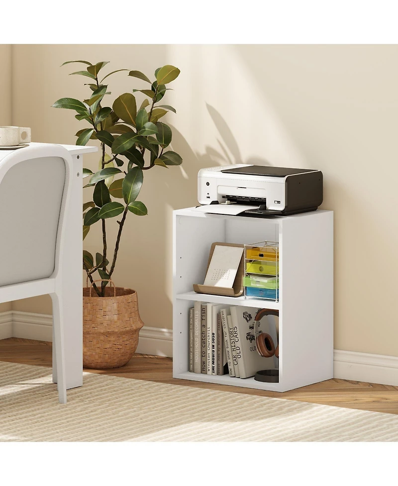 Sugift Two Cube Floor Standing Bookcase with Adjustable Shelf Positions