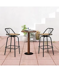 Sugift 360degree(s) Swivel Bar Stool Set of 2 with Footrest and Backrest