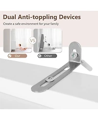 Gouun 77 in Kitchen Pantry Storage Cabinet with Led Lights and Power Outlets