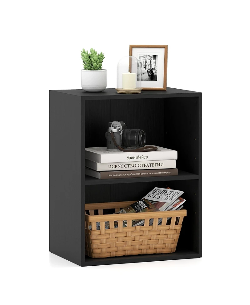 Sugift Two Cube Floor Standing Bookcase with Adjustable Shelf Positions