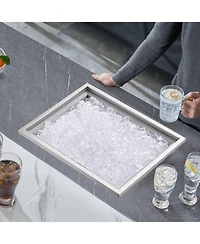 Mecale 22 x 17 x 12 Inch Drop-In Stainless Steel Ice Chest, 40 Qt with Lid