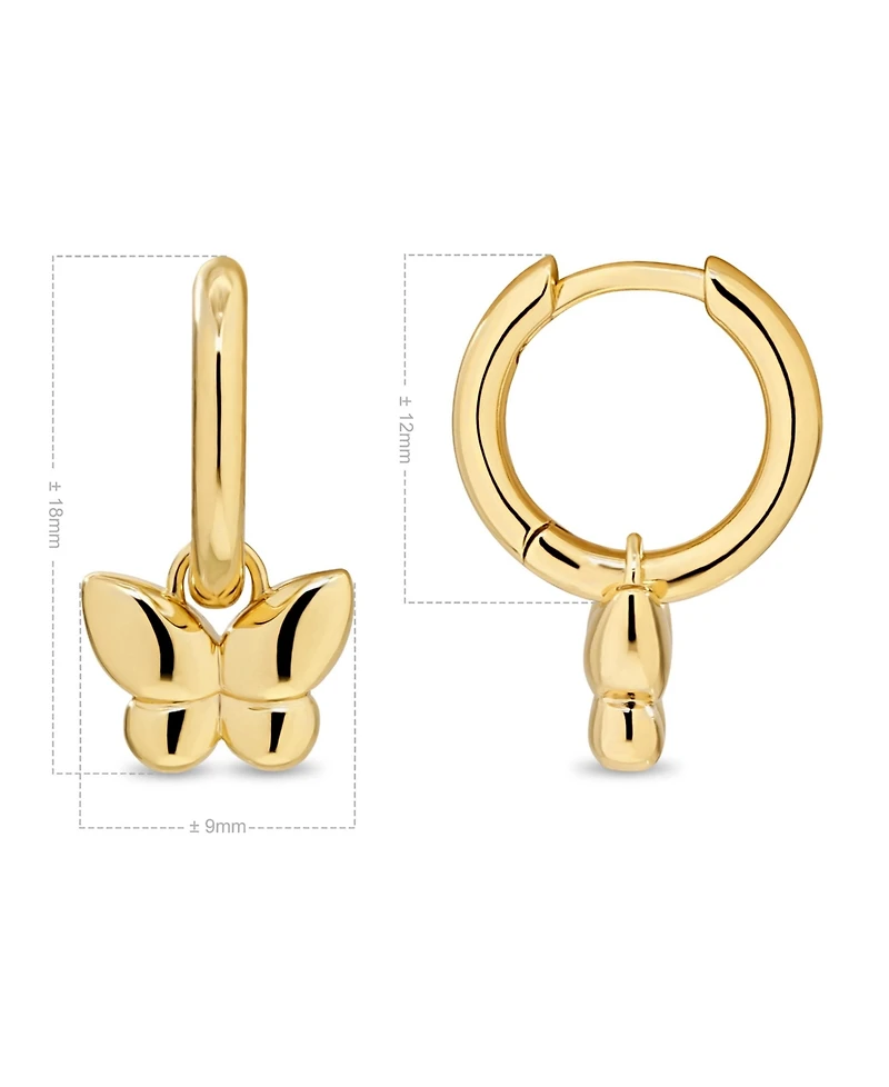 Devata Butterfly Hoop Earrings in Plated Sterling Silver