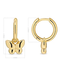 Devata Butterfly Hoop Earrings in Plated Sterling Silver