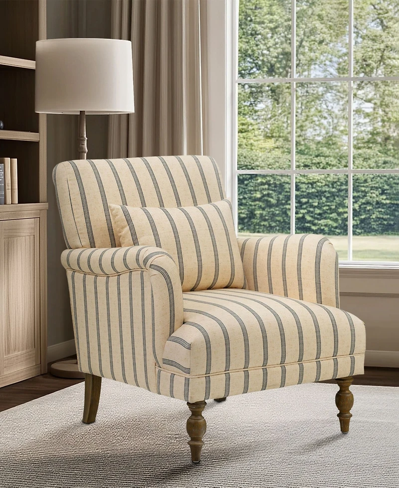 Martha Stewart Collection Amanda 30" Upholstered Striped Accent Chair