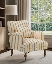 Martha Stewart Collection Amanda 30" Upholstered Striped Accent Chair