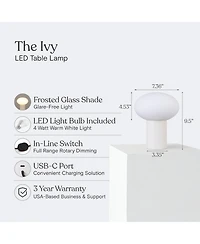 Brightech Ivy Dimmable Led Table Lamp with Usb-c Port