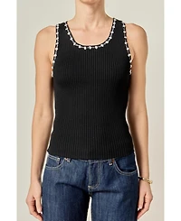 English Factory Women's Crochet Sleeveless