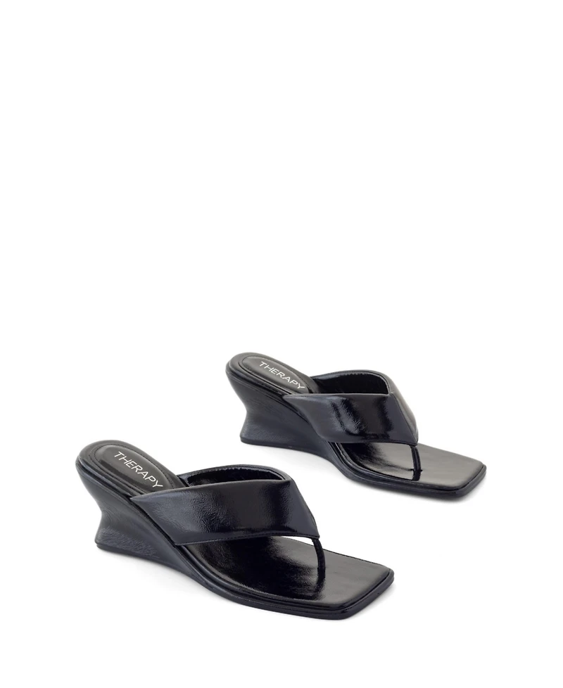Therapy Australia Women's Lennox Square Toe Wedge Thong Heel