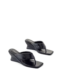 Therapy Australia Women's Lennox Square Toe Wedge Thong Heel