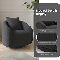 Boyel Living Swivel Barrel Chair Velvet Accent Armchair 360 Degree Club for Room Bedroom Reception
