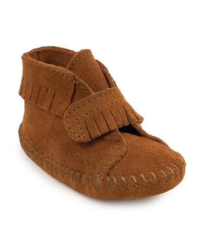 Minnetonka Baby Suede Front Strap Booties