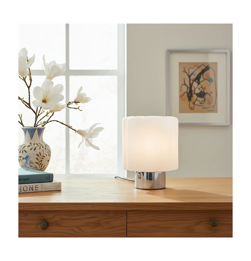 Brightech Addison Chrome Novelty Led Table Lamp with Dimmer