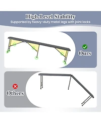Sugift 6 Feet Folding Hdpe Bench with 1320 Lbs Capacity and Handle Lock