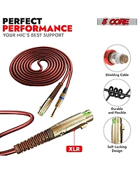 5 Core Microphone 3Pc Dynamic Vocal Handheld Mic Cardioid Singing Karaok Microfono w On Off Switch