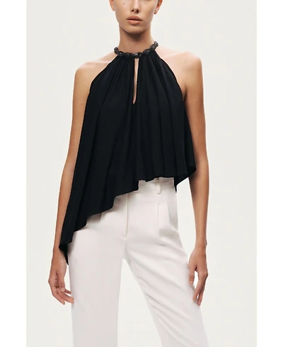 Nocturne Women's Embellished Halter Blouse