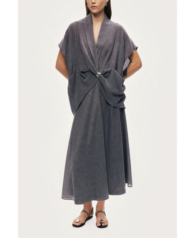 Nocturne Women's Draped Wrap Blouse