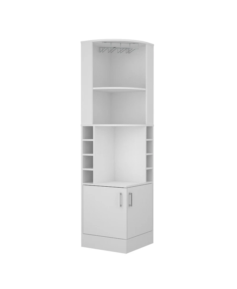 flynama Corner Bar Cabinet with 3 Cabinets 12 Wine Rack