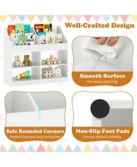Sugift 3-Tier Kid's Bookshelf Toy Storage Organizer with Display Rack and 4 Compartments