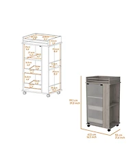 flynama Glass Door Bar Cart with Bottle Holder and Casters