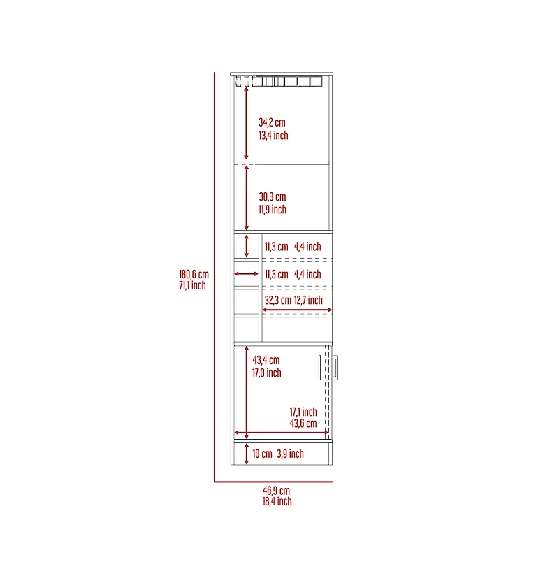 flynama Corner Bar Cabinet 71" H with 3 Cabinets, 1 Drawer, 1 Shelf 12 Wine Rack 1 Glass Holder.
