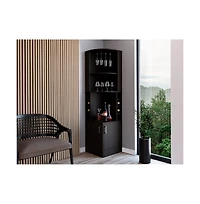 flynama Corner Bar Cabinet 71" H with 3 Cabinets, 1 Drawer, 1 Shelf 12 Wine Rack 1 Glass Holder.
