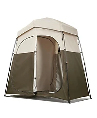 Gouun 2-Room Portable Camping Shower and Changing Tent with Stakes