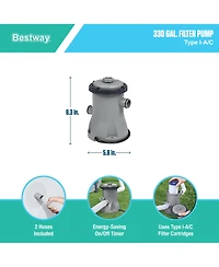 Bestway Fast Set 10' x 26" Stacked Stone Inflatable Swimming Pool Outdoor Set