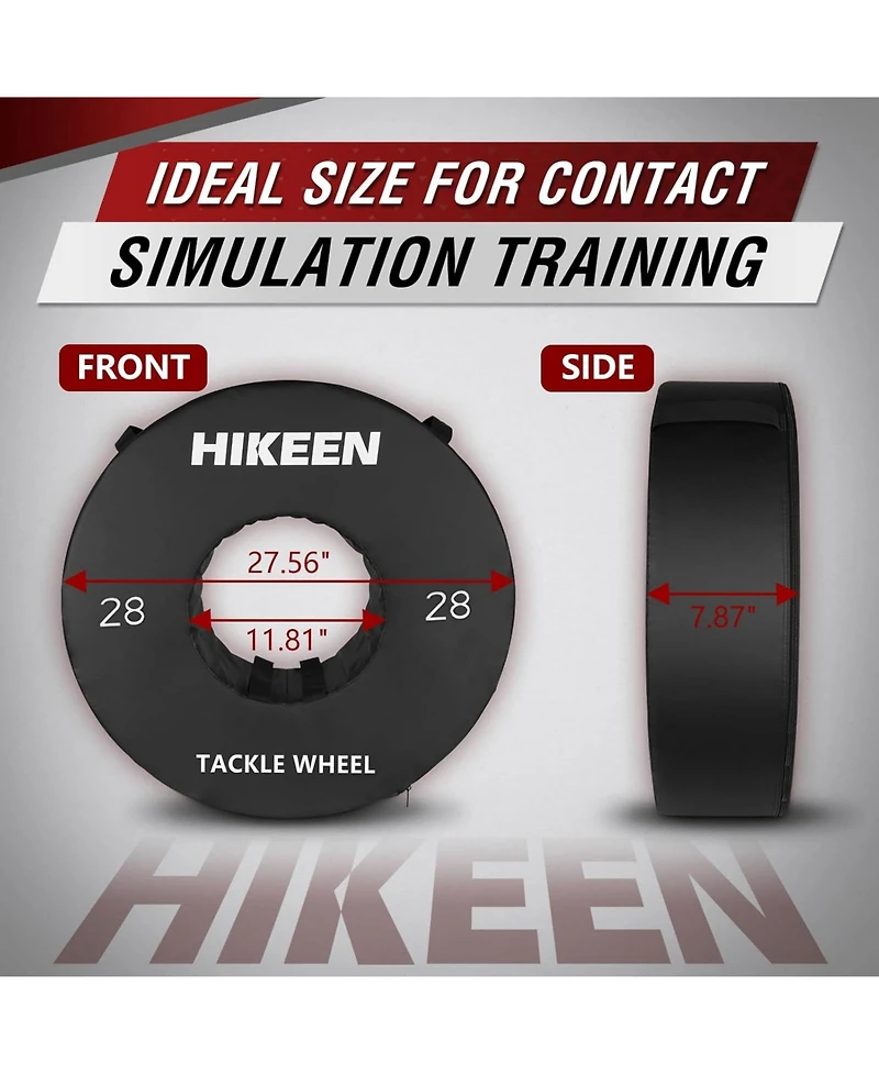 Hikeen 28" Football Tackle Wheel Dummy Denser Softer Foam Tackling Dummies for Football Youth - Tackling Wheel with Straps (1PCS)