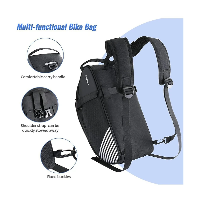 Hikeen Bike Rack Bag 8L Waterproof Bicycle Rear Trunk Bag with Rain Cover Convertible Backpack Cycling Storage for Commuting Travel