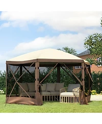 Gouun 6-Sided Pop-Up Gazebo Screen Tent with Mesh Windows