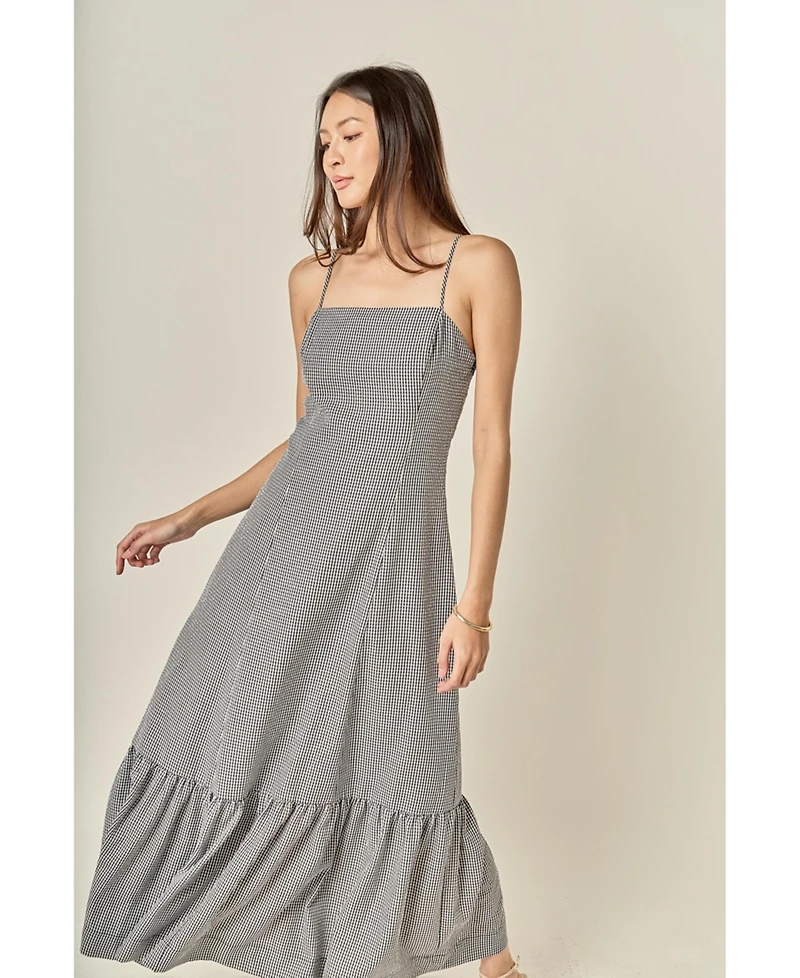 English Factory Women's Gingham Maxi Dress