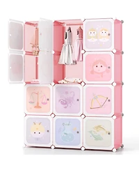 Gouun Closet with Dual Hanging Sections and Doors