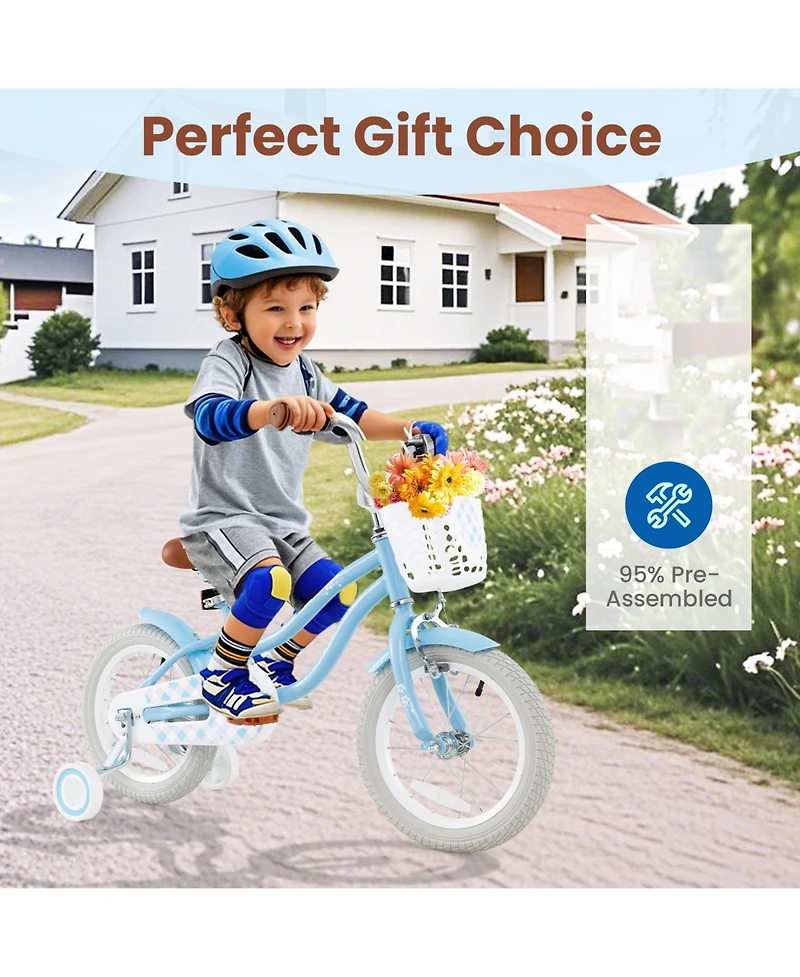Slickblue Kids Bicycle with Adjustable Seat and Handlebar