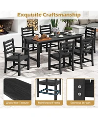 Slickblue Hdpe All Weather Patio Dining Chairs Set of 2 with Wide Armrests