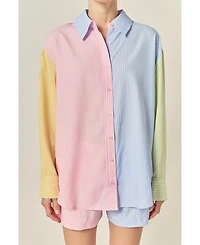 English Factory Women's Color Block Stripe Shirt