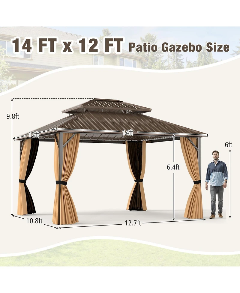 Slickblue Outdoor Hardtop Gazebo for Patio Lawn Garden Party Tent