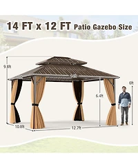 Slickblue Outdoor Hardtop Gazebo for Patio Lawn Garden Party Tent
